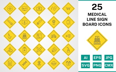 25医疗线标志板图标集