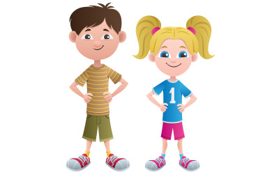 Junge und Mädchen - Illustration