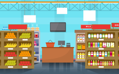 Magasin d'étagère moderne - Illustration