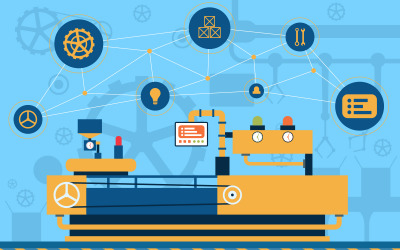 Automatisk produktionstransportör - Illustration