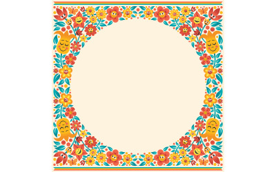 Cartoon Floral Border - Illustration