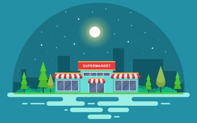 Exterior Mall City - Illustration