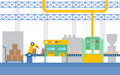 Fabriks automatisk produktion - Illustration