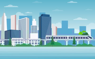 Moderne Spoor Trein - Illustratie