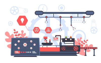 Modernt koncept för produktion - illustration