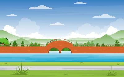 River Modern Park - ilustracja