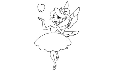 Tooth Fairy Line Art - Illustrazione