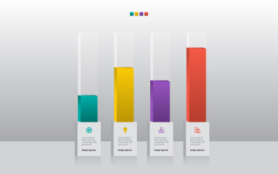 Elementos de infográfico de negócios analíticos de gráfico de barras