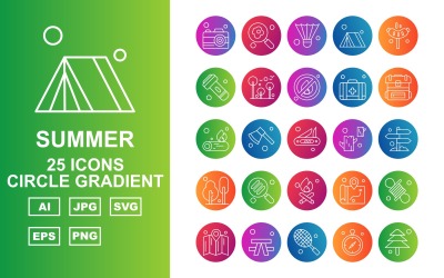 25 Premium-paket för arkitekturcirkelgradientpaket