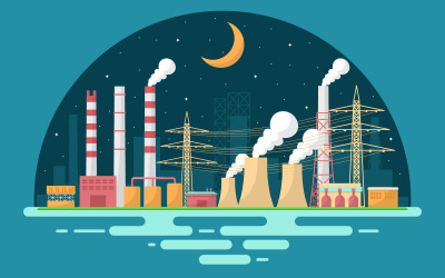 Fabriksbyggnadsområde - Illustration