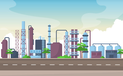 Industriellt byggnadskoncept - illustration