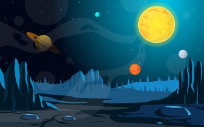 Surface Planet Landscape - Illustration