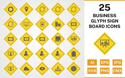 25业务字形标志板图标集