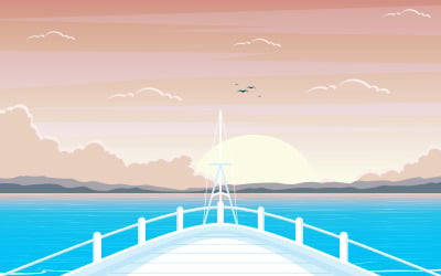 Ocean Sea Landscape - Illustration