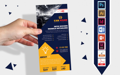 Rack Card | Car Washing DL Flyer Vol-09 - Corporate Identity Template
