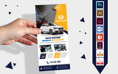 Rackkarte | Autowaschanlage DL Flyer Vol-05 - Vorlage für Corporate Identity