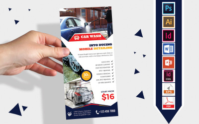 Rackkarte | Autowaschanlage DL Flyer Vol-08 - Vorlage für Corporate Identity