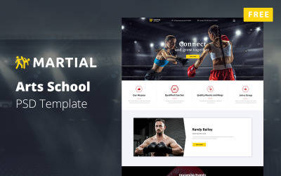 Layout da escola de artes marciais modelo PSD grátis