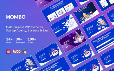 "Mombo - Multipurpose Startup Agency and SaaS" thème WordPress adaptatif #125689