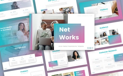 Netwerken Social Media Presentatie PowerPoint-sjabloon
