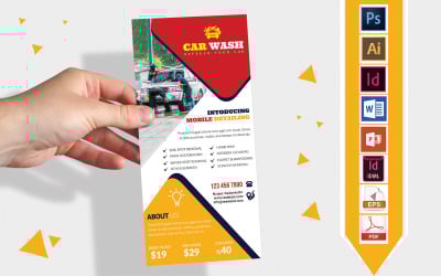 Rack Card | Car Washing DL Flyer Vol-10 - Corporate Identity Template