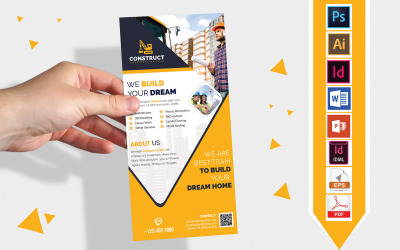 Rack-kort | Construction DL Flyer Vol-10 - Mall för företagsidentitet