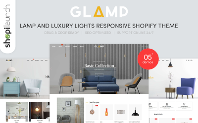 Glamp - responsywny motyw Shopify dotyczący lamp i luksusowych świateł