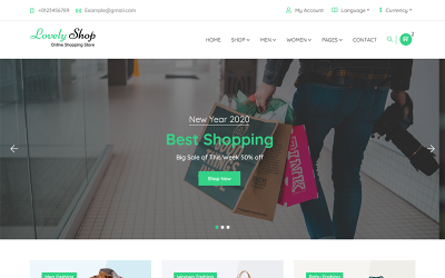 LovelyShop - e-handel Bootstrap HTML-webbplatsmall