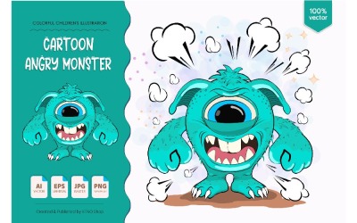 Cartoon One Eyed Monster - vektorbild