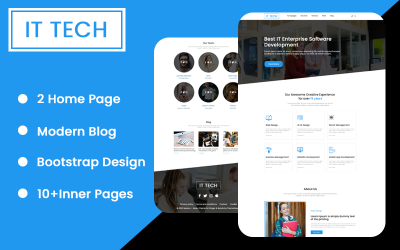 "IT Tech Startup Agency PSD" PSD Template №126235