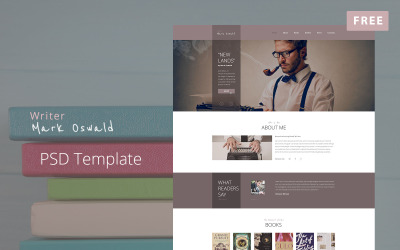 Mark Oswald - Writers Website Design Free PSD-mall #126245