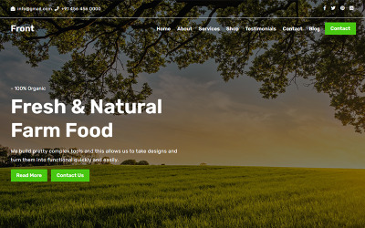 Reszponzív Front - Agriculture & Organic Nyítóoldal sablon 126240