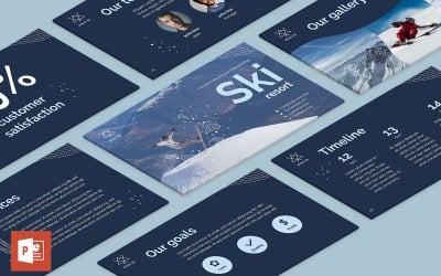 Modèle PowerPoint de présentation de station de ski
