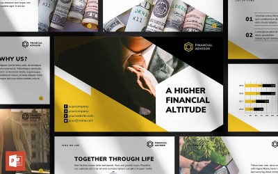 Pénzügyi tanácsadó bemutató PowerPoint sablon