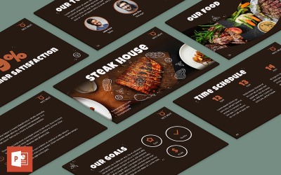 Premium Steak House Presentation PowerPoint Template #126377