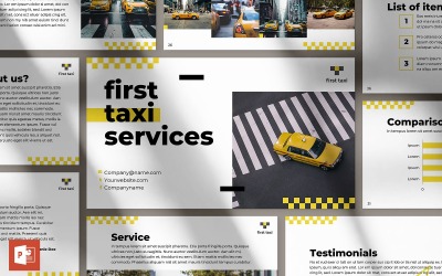 Taxi szolgáltatás bemutatása PowerPoint sablon