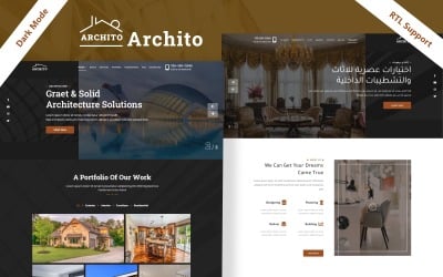 Archito - Modelo de página de destino HTML de arquitetura e design de interiores