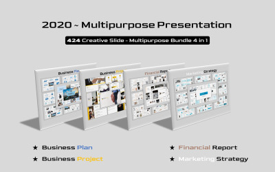 Prémium Multipurpose Bundle - Creative Business 4 in 1 Google Slides 126424