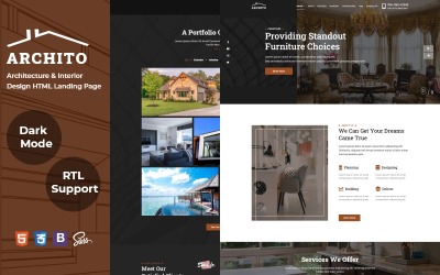 Reszponzív Archito - Architecture and Interior Design HTML Nyítóoldal sablon 126441