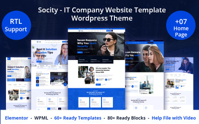 Socity - IT-företags webbplatsmall WordPress-tema