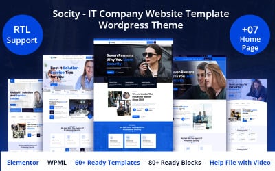 Socity - Szablon strony internetowej firmy IT Motyw WordPress