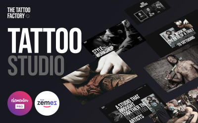The Tattoo Factory - Kit de estudio de tatuajes Elementor Pro