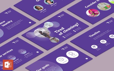 Tisztítási szolgáltatás bemutatása PowerPoint sablon