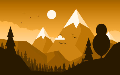 Calm Simple Mountain - Illustration