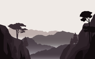 Landskap för bergsklättringsscen - illustration
