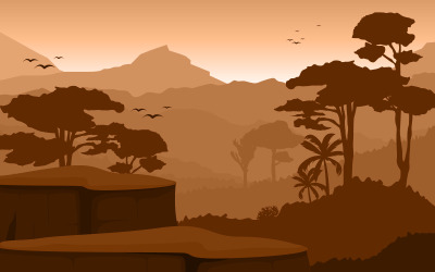 Lugn bergskog - illustration