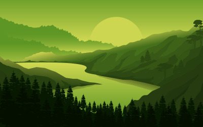 Mountain Wild Landscape - Illustration