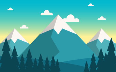 Nature Mountain Scene - Illustration