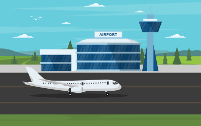 Flygplansflygplats - Illustration