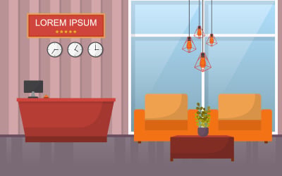 Hotel Lobby Desk - Illustration